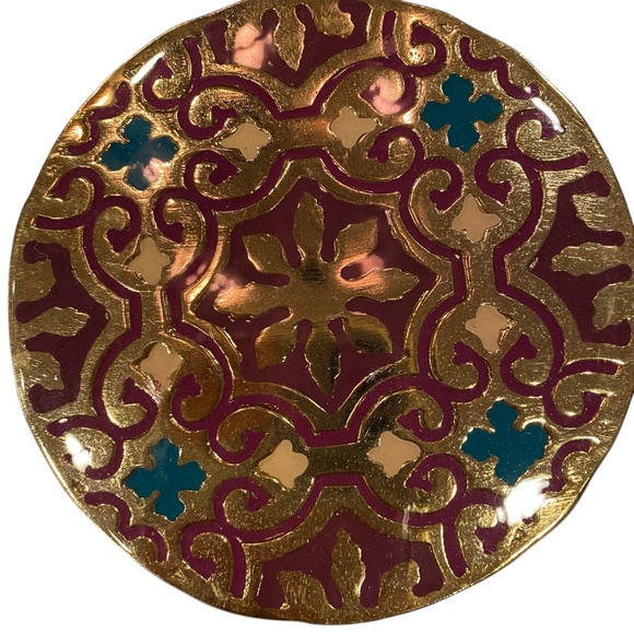 NWT anthropology "Aliye Geometric Patterns Metal Coasters" set of 4 - Picture 4 of 7